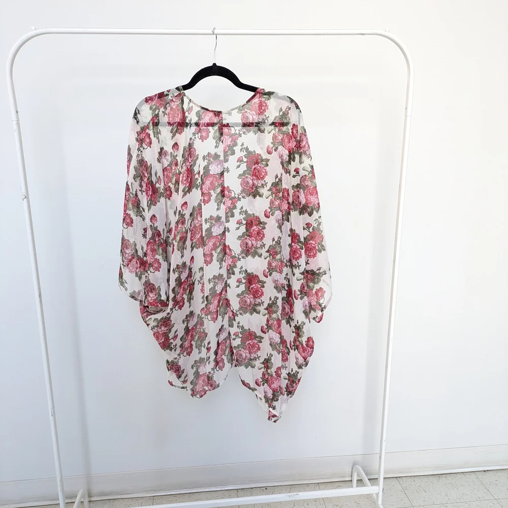 Pink and Green Floral Cardigan - Picture 2 of 4